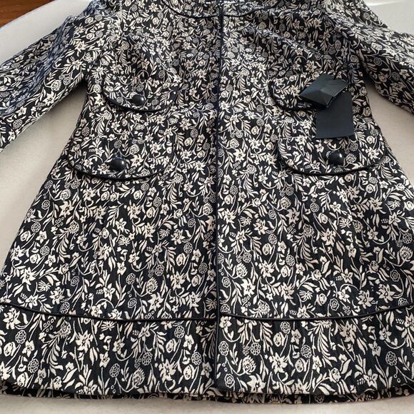 MARIO Serrani Italy Long Floral Print collarless Cardigan Size 8 - Picture 12 of 16